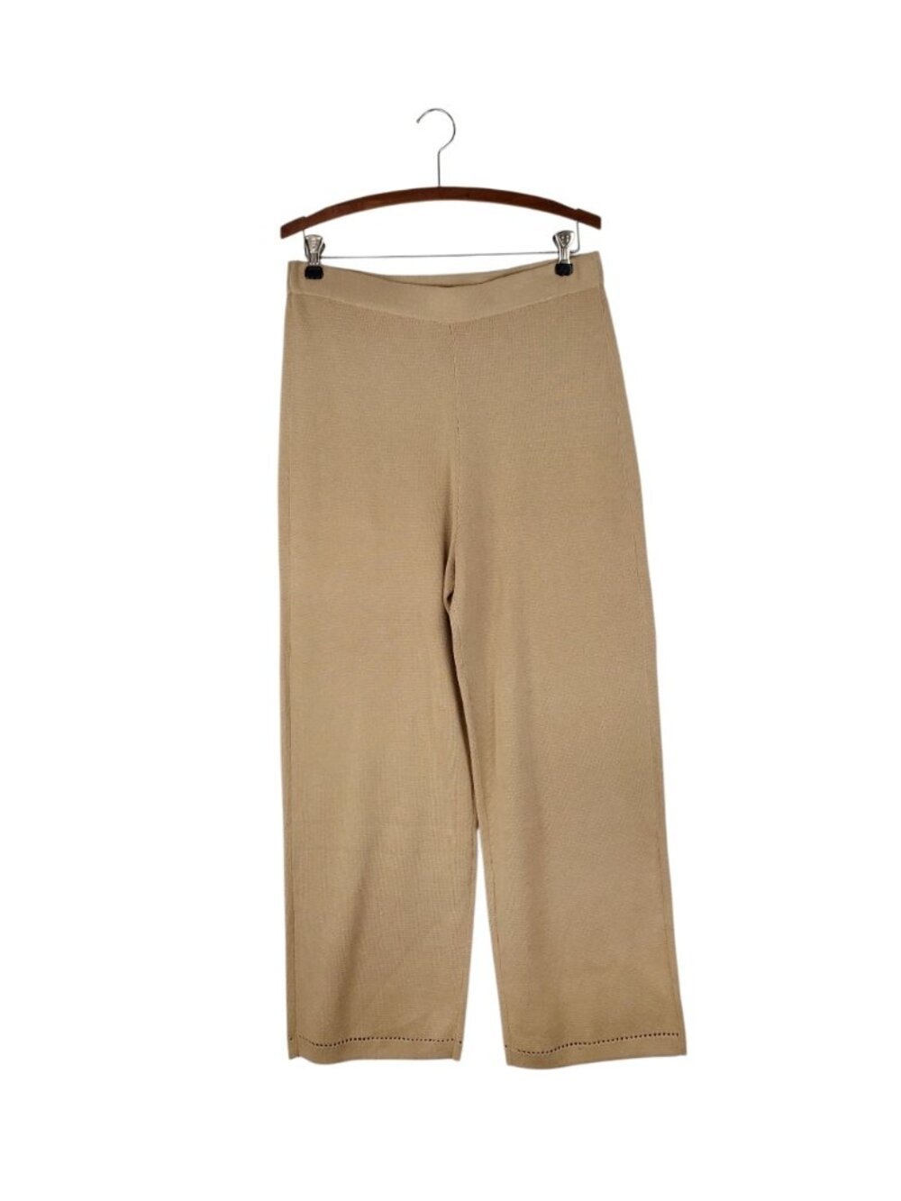 Talbots Straight Leg Sweater Studio Pants Camel Travel Capsule Womens Medium